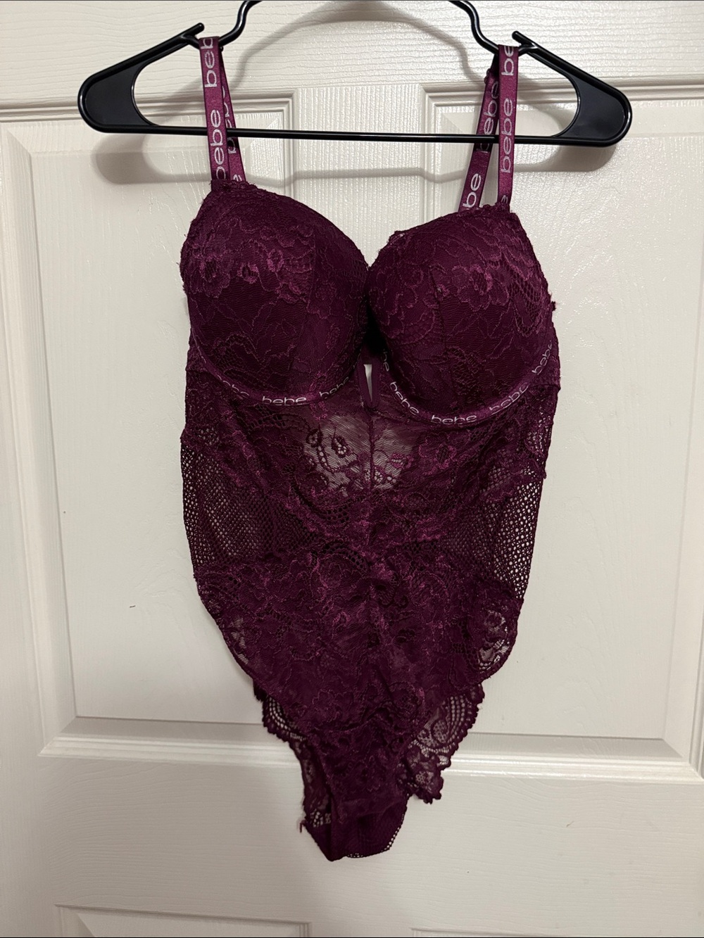 Maroon lacy body suit